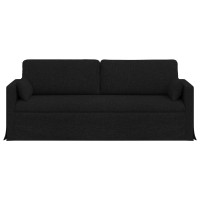 Produktbild för Soffa Svart 198 x 78 x 80 cm tyg