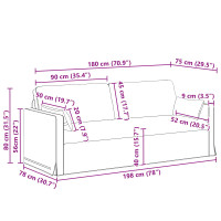Produktbild för Soffa Svart 198 x 78 x 80 cm tyg