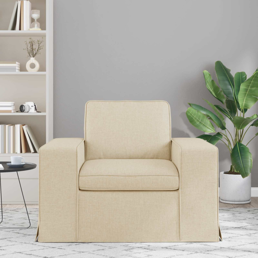 Produktbild för Soffa Kräm 103 x 80 x 82 cm tyg