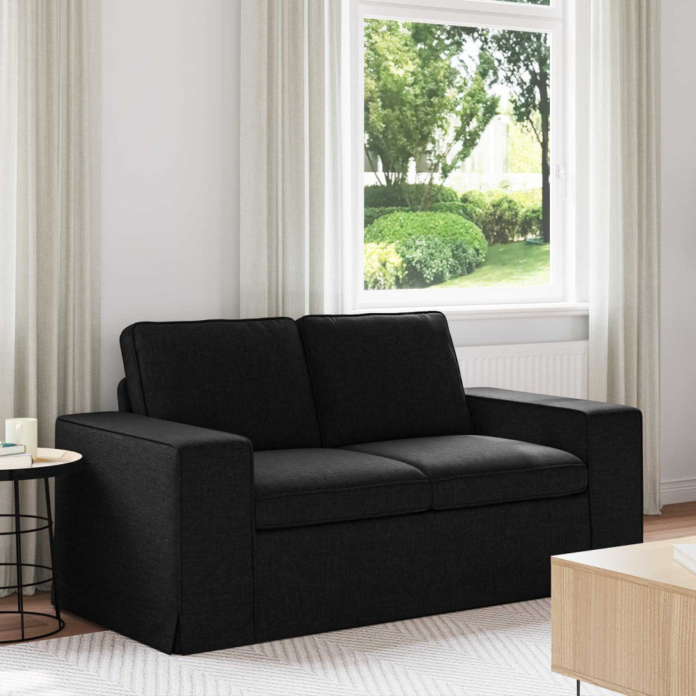 Produktbild för Soffa Svart 162 x 80 x 82 cm tyg