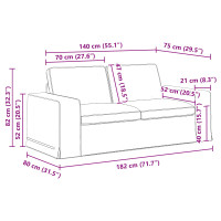 Produktbild för Soffa Svart 182 x 80 x 82 cm tyg