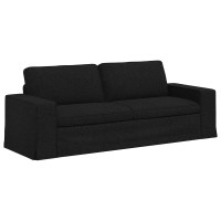Produktbild för Soffa Svart 222 x 80 x 82 cm tyg