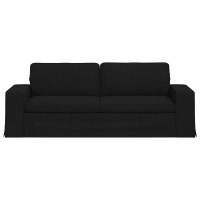 Produktbild för Soffa Svart 222 x 80 x 82 cm tyg