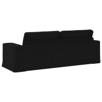 Produktbild för Soffa Svart 222 x 80 x 82 cm tyg