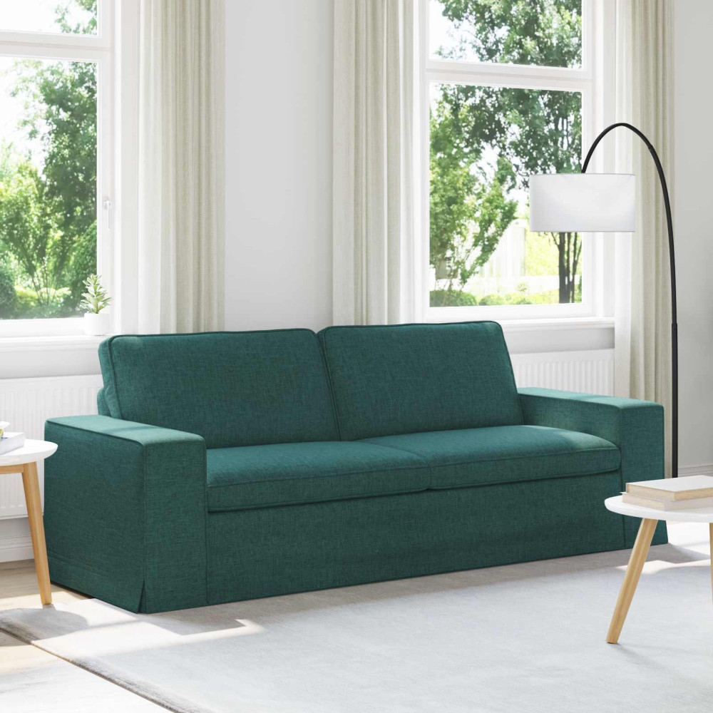 Produktbild för Soffa Mörkgrön 222 x 80 x 82 cm tyg