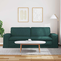 Produktbild för Soffa Mörkgrön 222 x 80 x 82 cm tyg