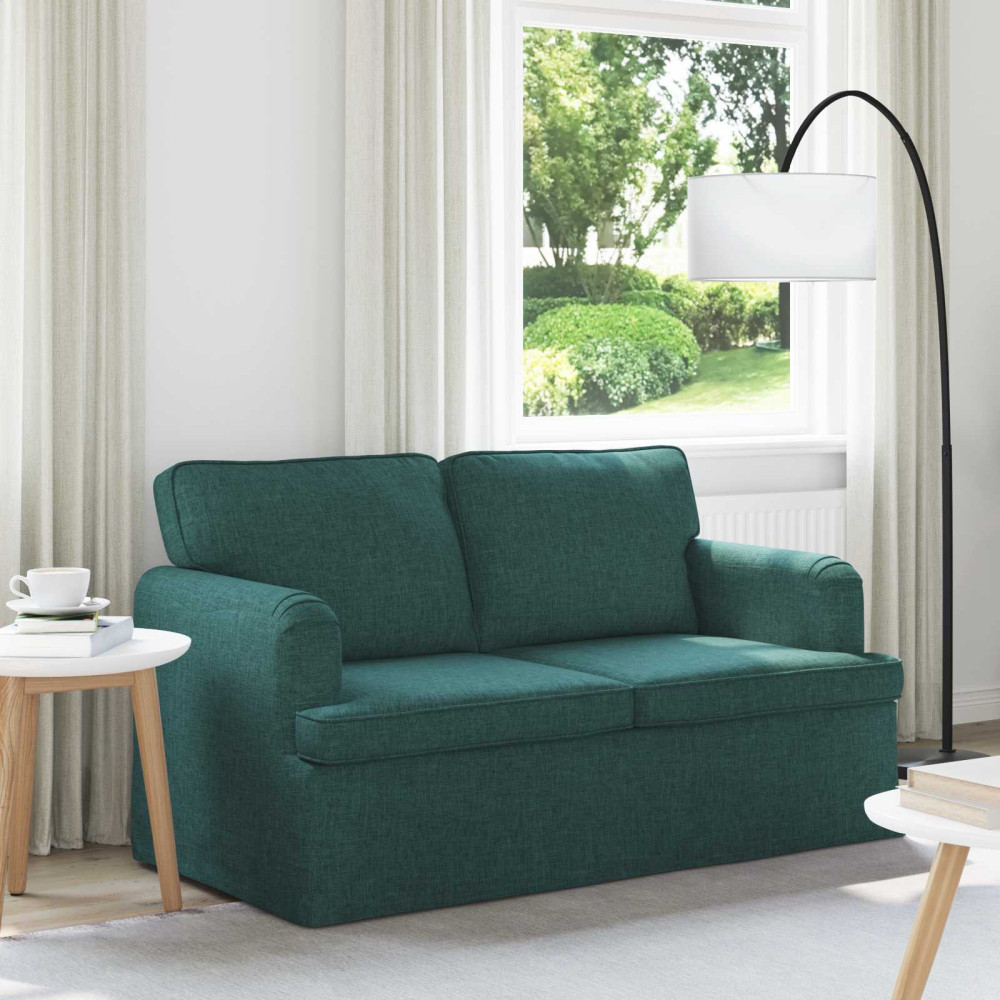 Produktbild för Soffa Mörkgrön 144 x 80 x 85 cm tyg