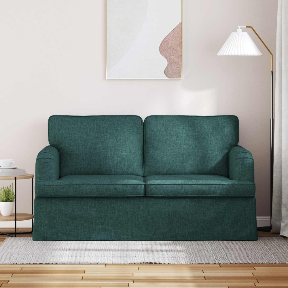 Produktbild för Soffa Mörkgrön 144 x 80 x 85 cm tyg