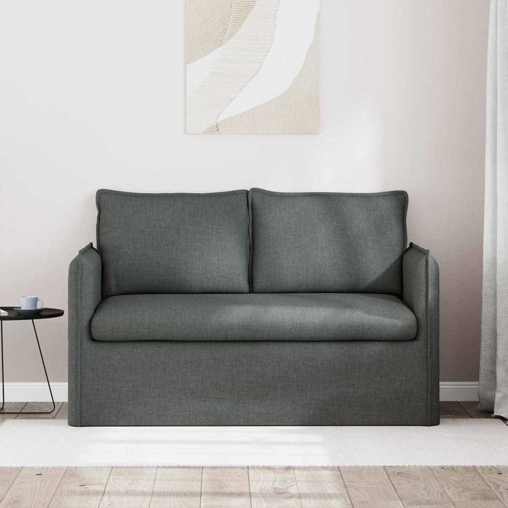Produktbild för Soffa Mörkgrå 136 x 82 x 85 cm tyg