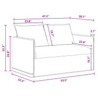 Produktbild för Soffa Mörkgrå 136 x 82 x 85 cm tyg