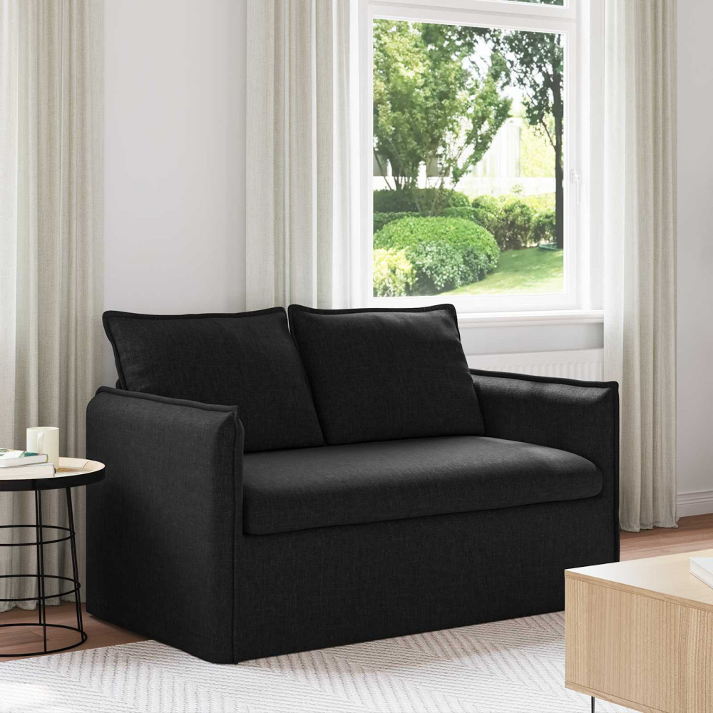 Produktbild för Soffa Svart 136 x 82 x 85 cm tyg