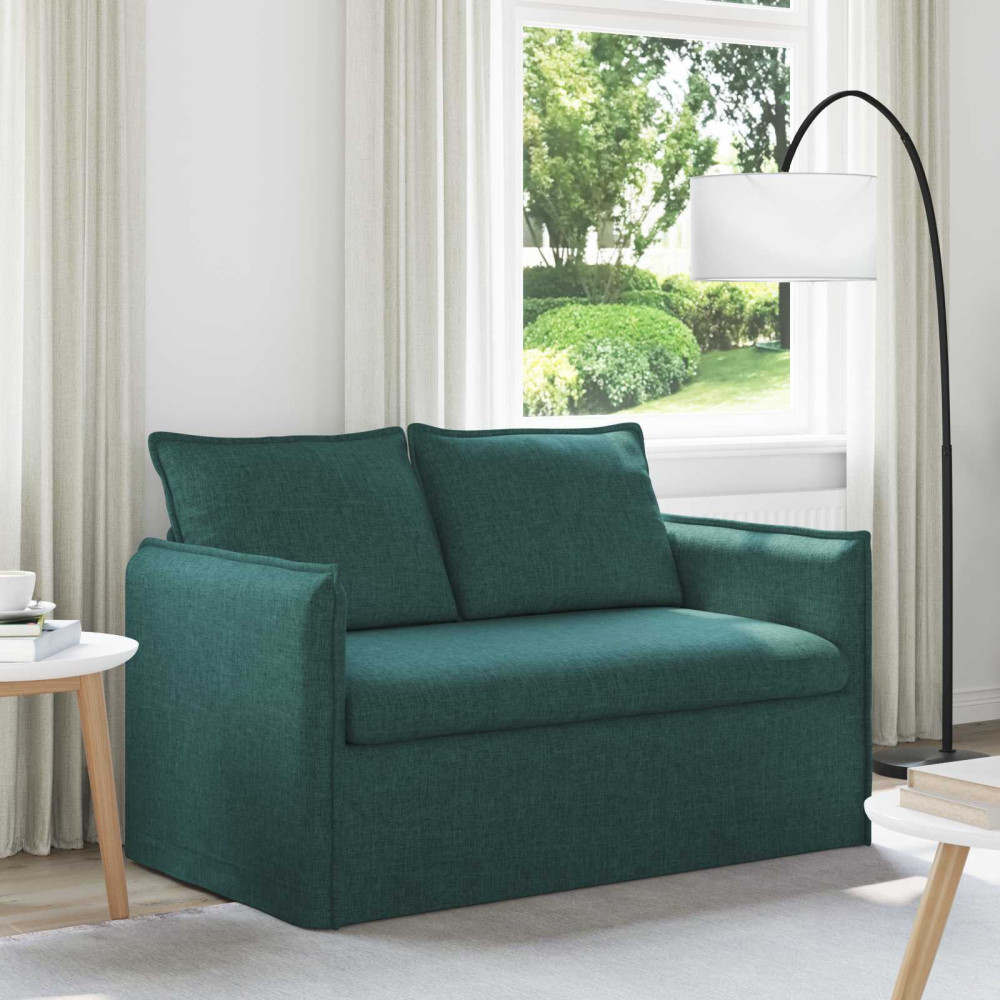 Produktbild för Soffa Mörkgrön 136 x 82 x 85 cm tyg