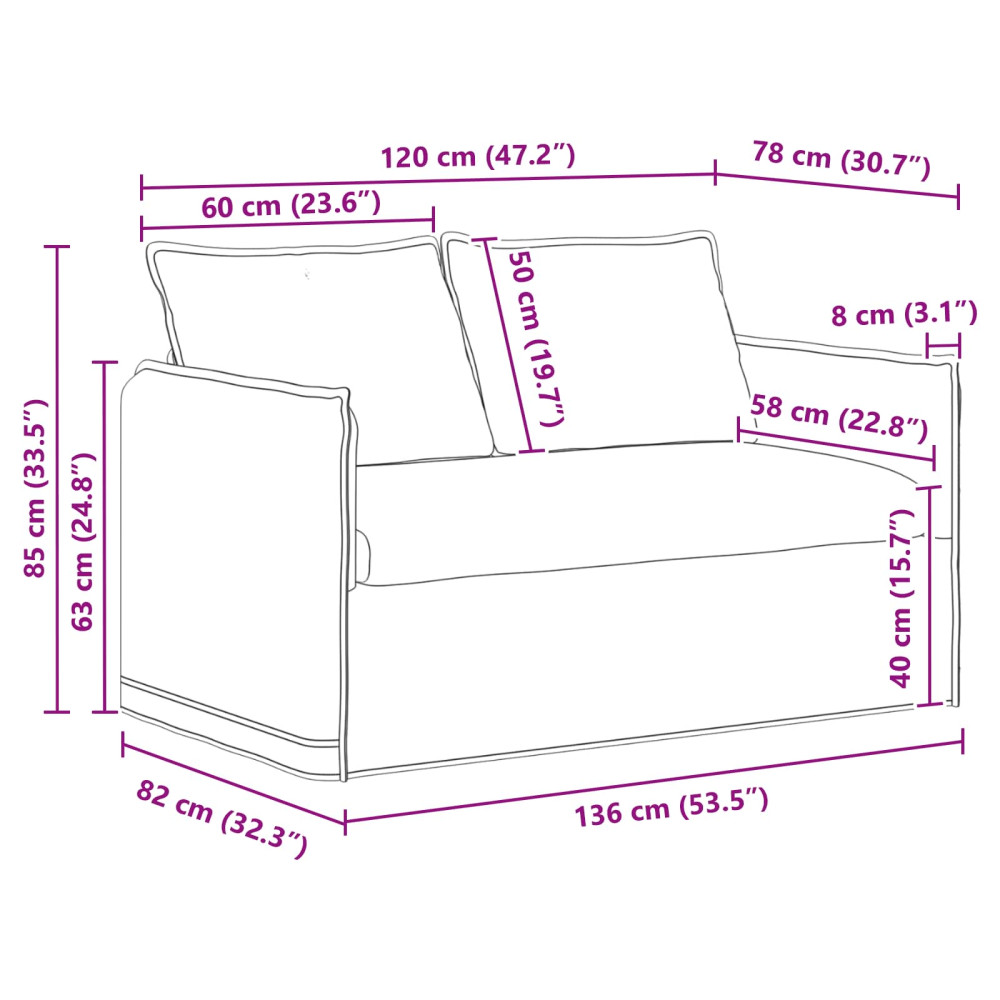 Produktbild för Soffa Mörkgrön 136 x 82 x 85 cm tyg