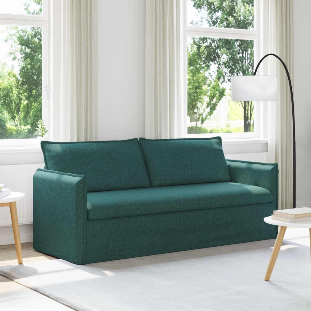 Produktbild för Soffa Mörkgrön 196 x 82 x 85 cm tyg