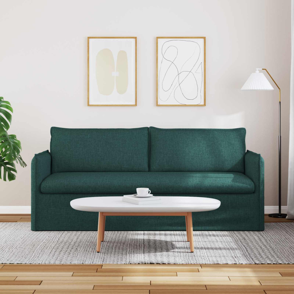 Produktbild för Soffa Mörkgrön 196 x 82 x 85 cm tyg