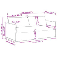 Produktbild för Soffa Mörkgrön 196 x 82 x 85 cm tyg