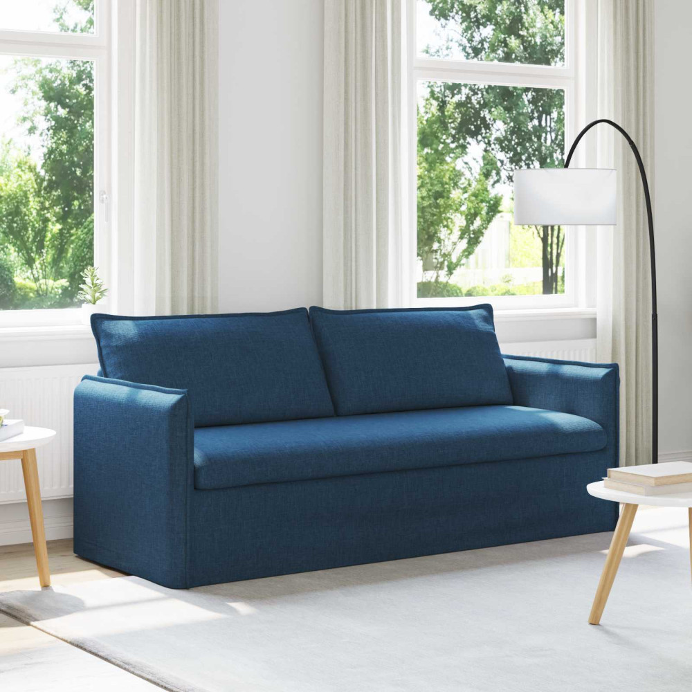 Produktbild för Soffa Blå 196 x 82 x 85 cm tyg