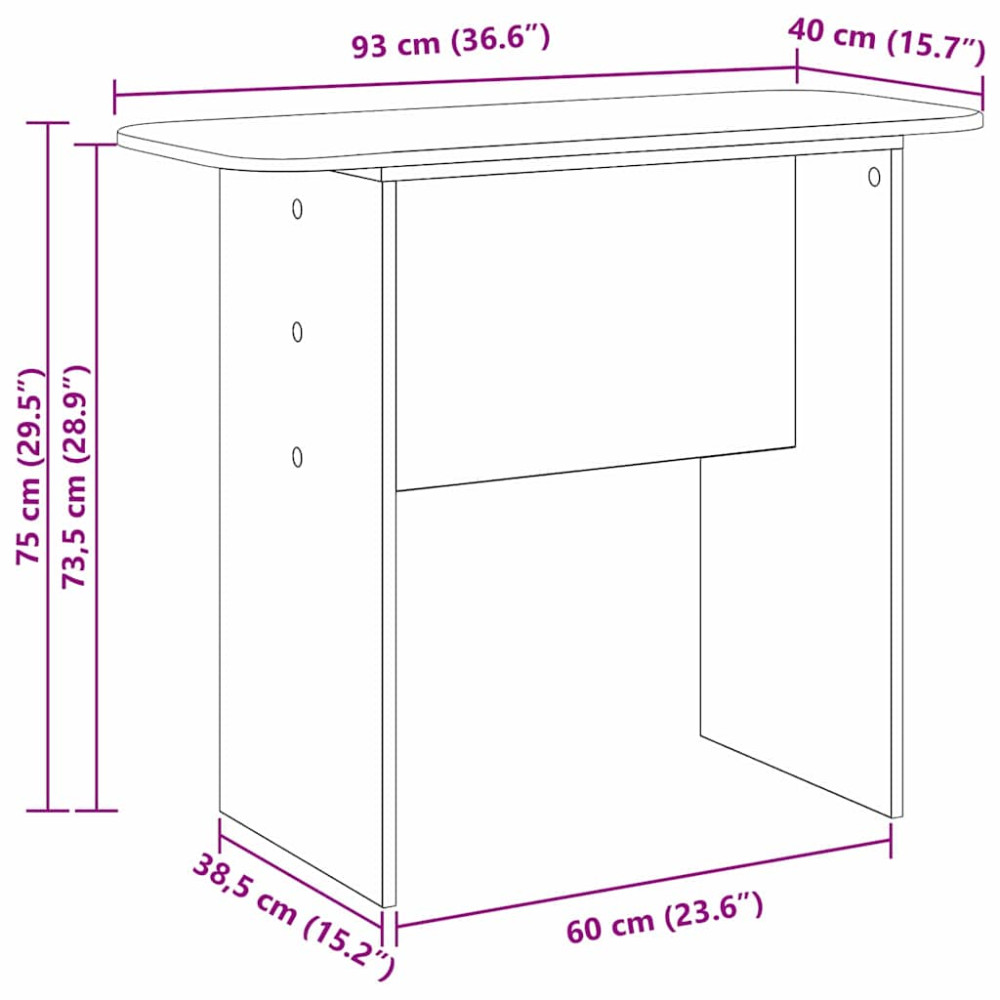 Produktbild för Konsolbord Gammalt trä 93 x 40 x 75 cm Konstruerat trä