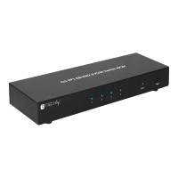 Produktbild för TECHly 4 Port DisplayPort 1.2 KVM Switch with Hub and audio - omkopplare för tangentbord/video/mus/ljud/USB - 4 portar