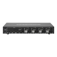 Produktbild för TECHly 4 Port DisplayPort 1.2 KVM Switch with Hub and audio - omkopplare för tangentbord/video/mus/ljud/USB - 4 portar