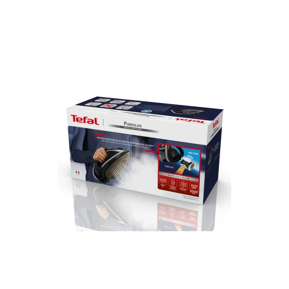 Produktbild för Tefal Puregliss FV8062E0 - ångstrykjärn - sula Durilium AirGlide Autoclean