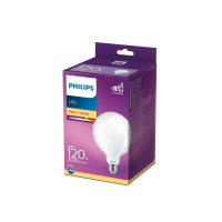 Produktbild för Philips - LED-glödlampa med filament - form: G120 - glaserad finish - E27 - 13 W - varmt vitt ljus - 2700 K