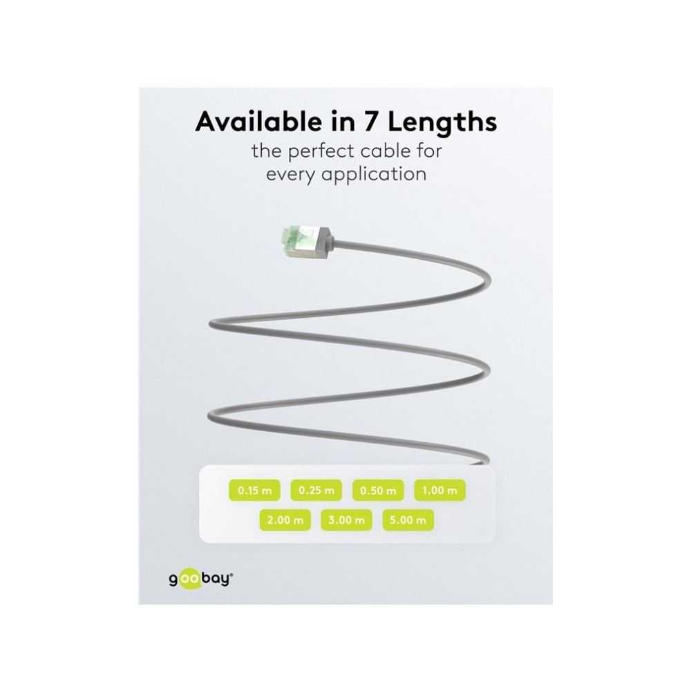 Produktbild för goobay patch-kabel - 25 cm - grå