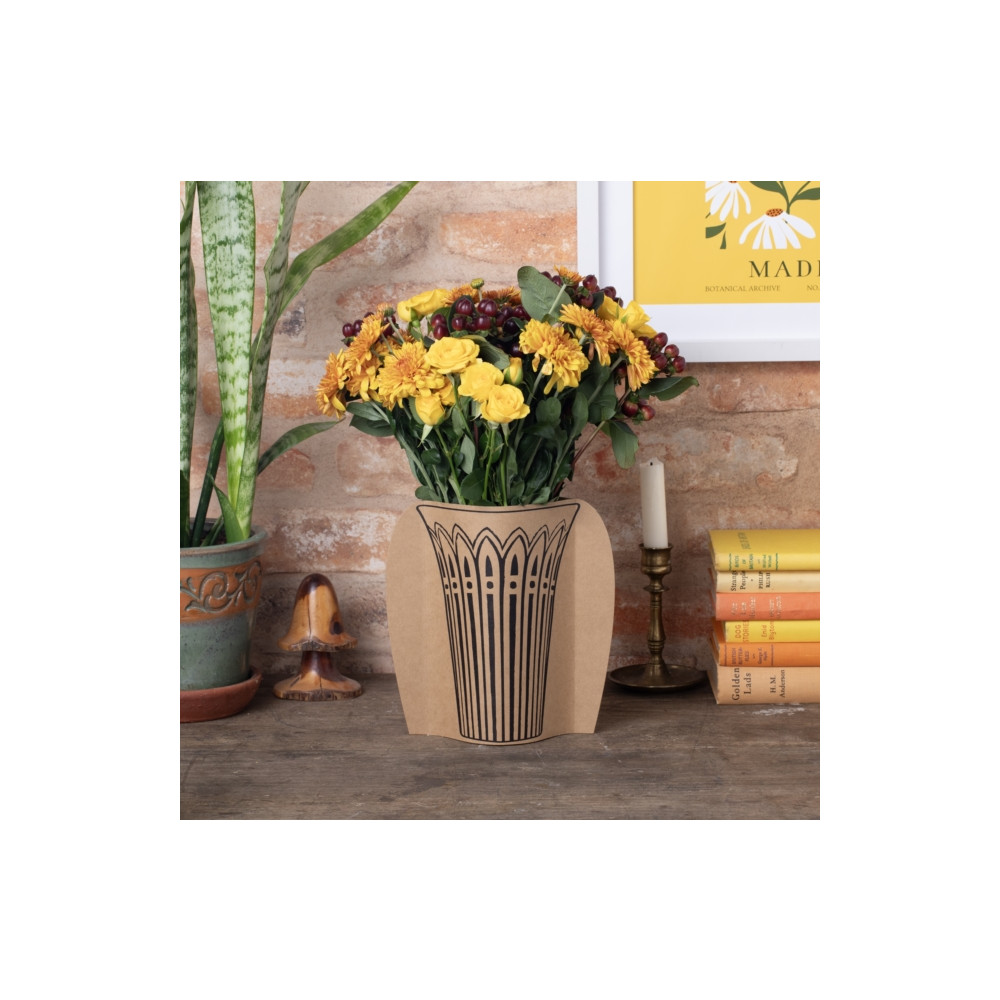Produktbild för Cardboard Vase Sleeve - Cut Glass