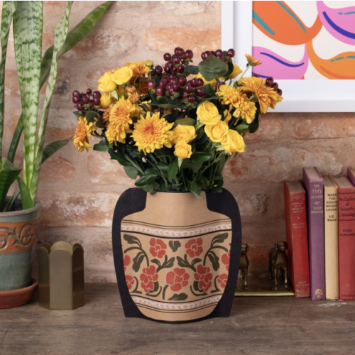 That Company Called If Cardboard Vase Sleeve - Red Floral