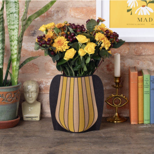 That Company Called If Cardboard Vase Sleeve - Yellow Stripy