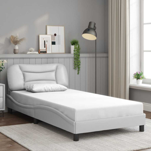 vidaXL Bed Frame without Mattress "Hvar" White 100x203 cm Faux Leather - Sängar & Sängramar