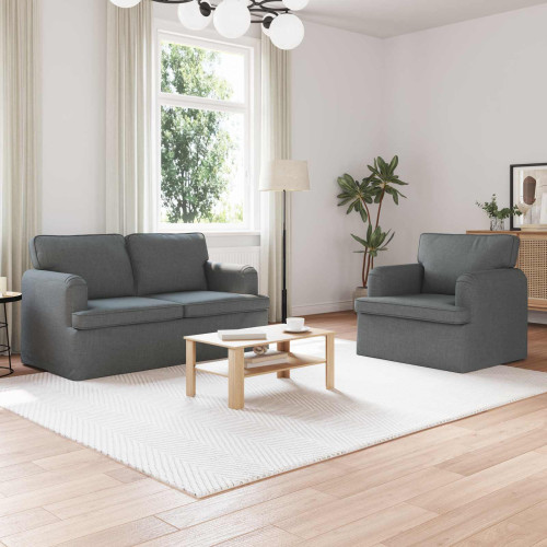 vidaXL Soffset 2 pcs Mörkgrå 144 x 80 x 85 cm tyg