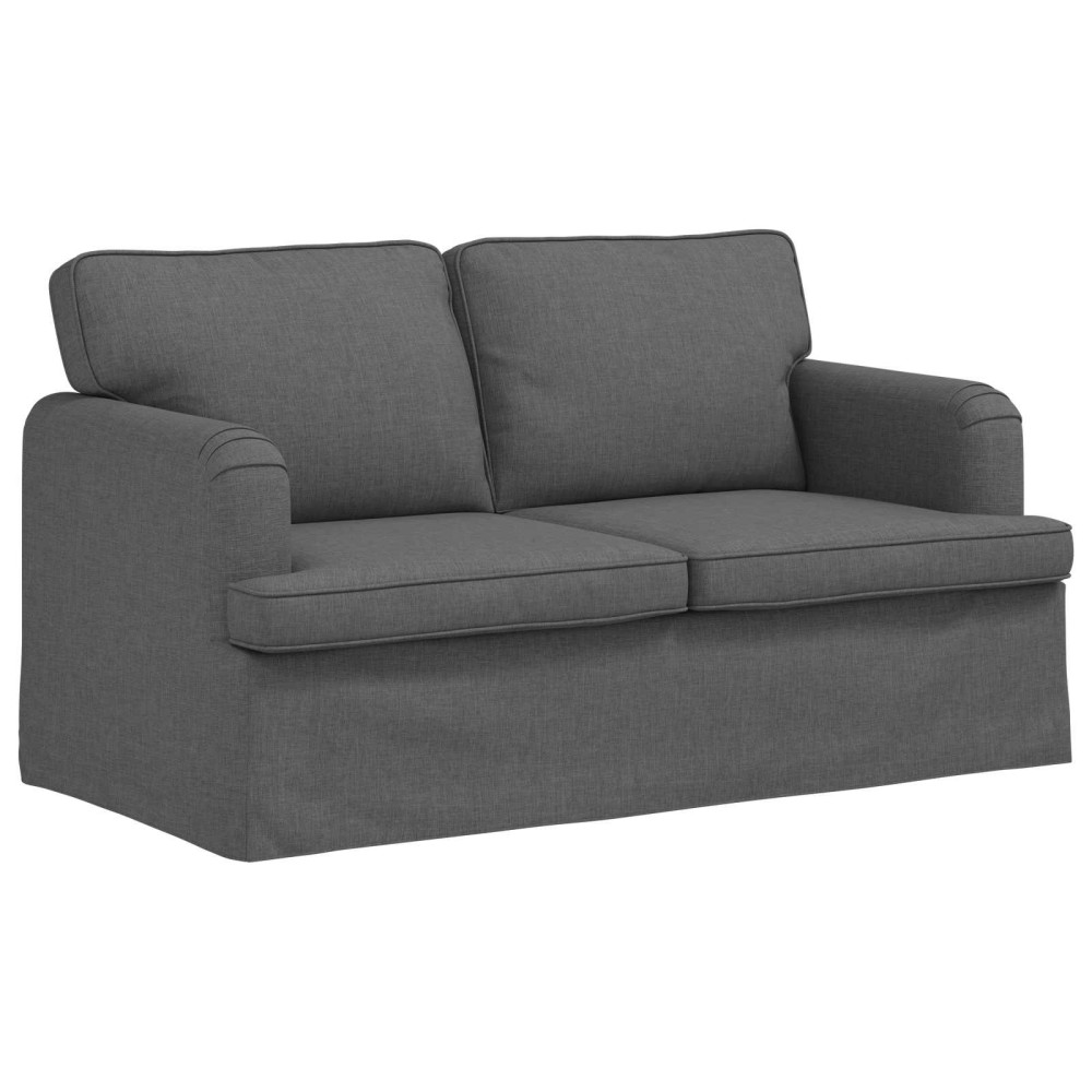 Produktbild för Soffset 2 pcs Mörkgrå 144 x 80 x 85 cm tyg