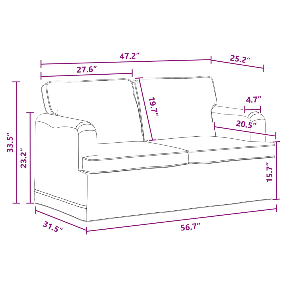 Produktbild för Soffset 2 pcs Mörkgrå 144 x 80 x 85 cm tyg