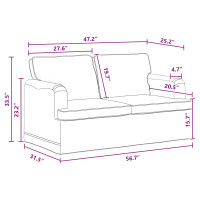 Produktbild för Soffset 2 pcs Mörkgrå 144 x 80 x 85 cm tyg