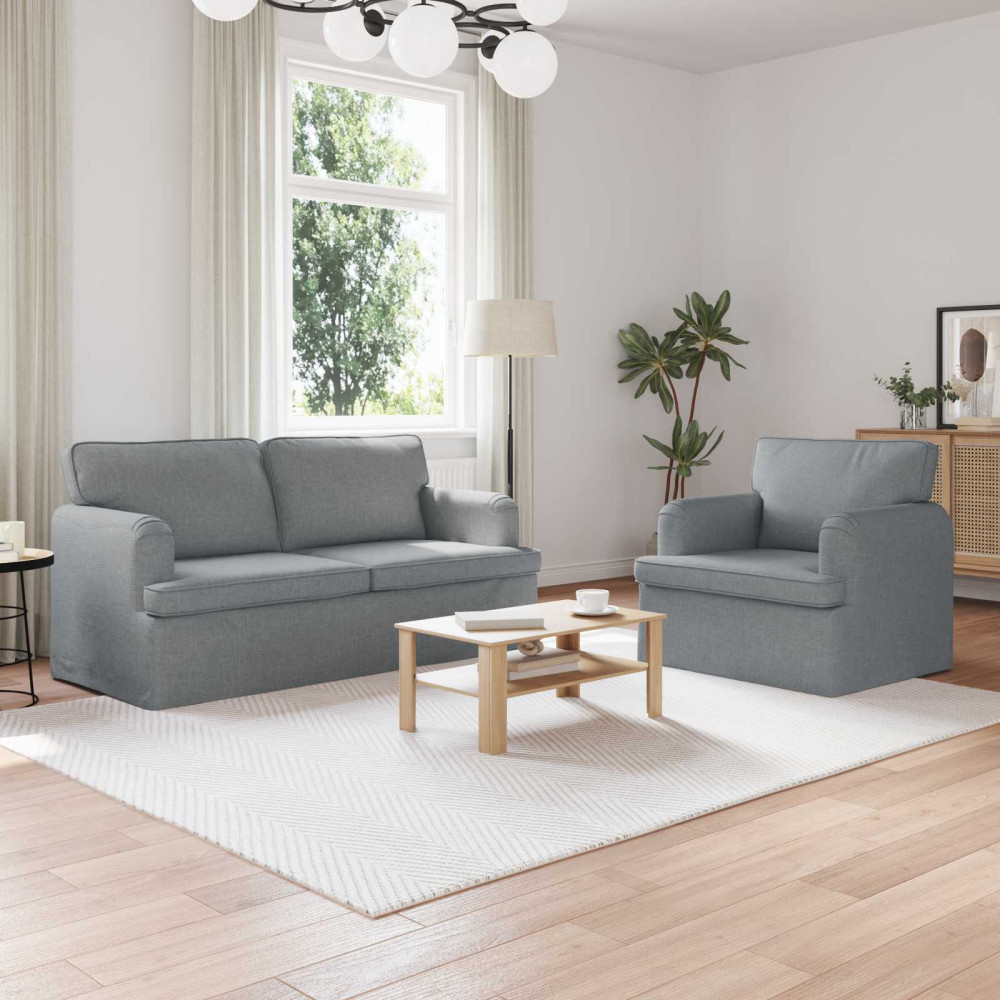 Produktbild för Soffset 2 pcs Ljusgrå 162 x 80 x 85 cm tyg