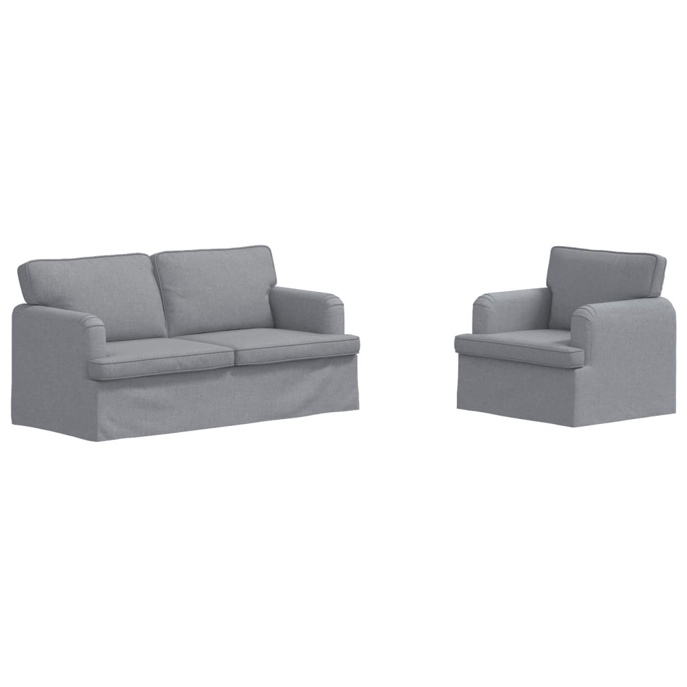 Produktbild för Soffset 2 pcs Ljusgrå 162 x 80 x 85 cm tyg