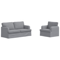 Produktbild för Soffset 2 pcs Ljusgrå 162 x 80 x 85 cm tyg