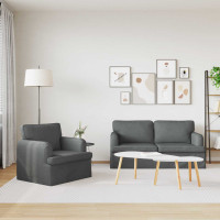 Produktbild för Soffset 2 pcs Mörkgrå 162 x 80 x 85 cm tyg