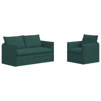 Produktbild för Soffset 2 pcs Mörkgrön 156 x 82 x 85 cm Tyg