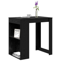 Produktbild för Barbord med låda Svart Ek 102 x 70 x 103,5 cm Konstruerat trä