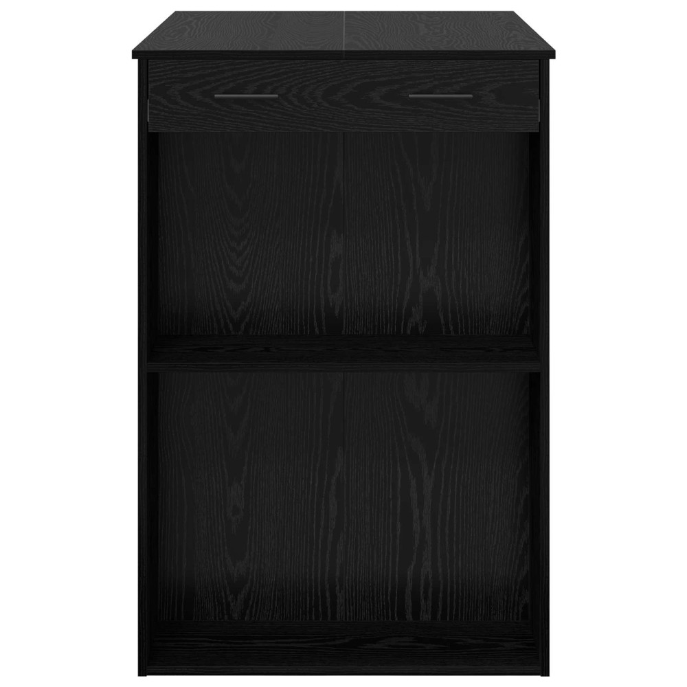Produktbild för Barbord med låda Svart Ek 102 x 70 x 103,5 cm Konstruerat trä