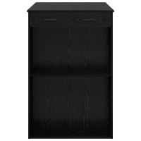 Produktbild för Barbord med låda Svart Ek 102 x 70 x 103,5 cm Konstruerat trä