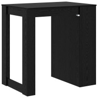 Produktbild för Barbord med låda Svart Ek 102 x 70 x 103,5 cm Konstruerat trä
