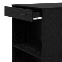 Produktbild för Barbord med låda Svart Ek 102 x 70 x 103,5 cm Konstruerat trä
