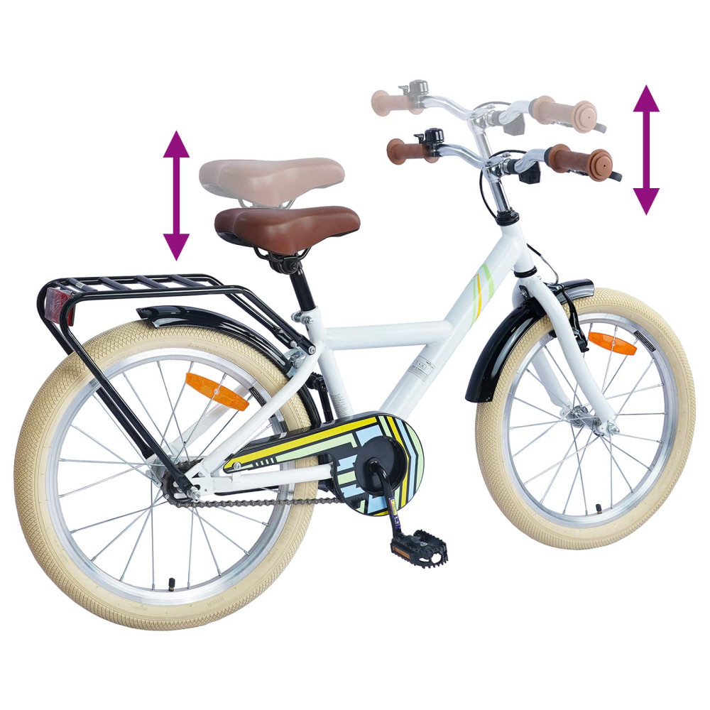 Produktbild för Barncykel 24 Tum för 8-12 år gamla Vit