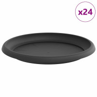 Produktbild för Rund Blomkruka 24 pcs Svart Ø 23,5 x 2,5 cm Plast