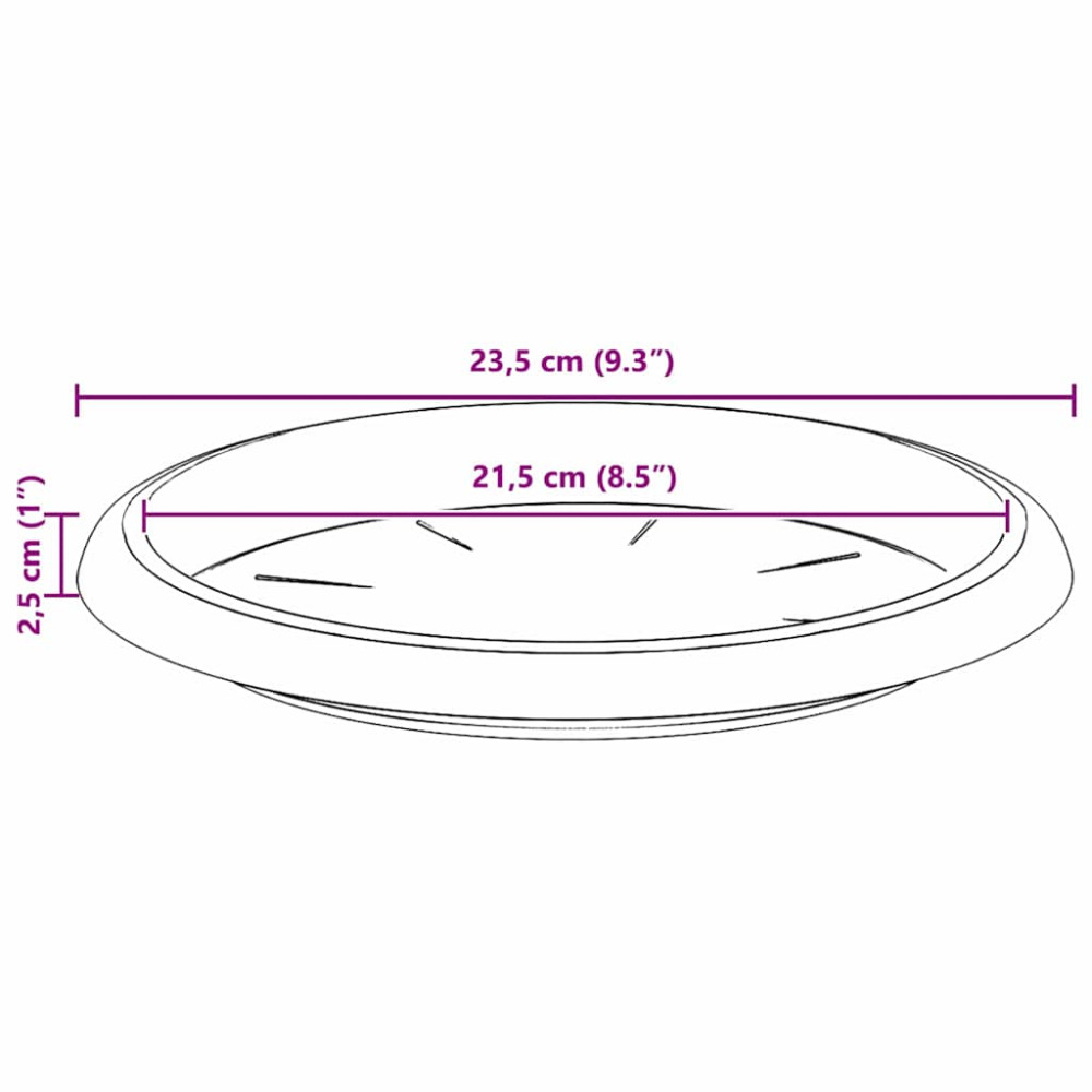 Produktbild för Rund Blomkruka 24 pcs Svart Ø 23,5 x 2,5 cm Plast