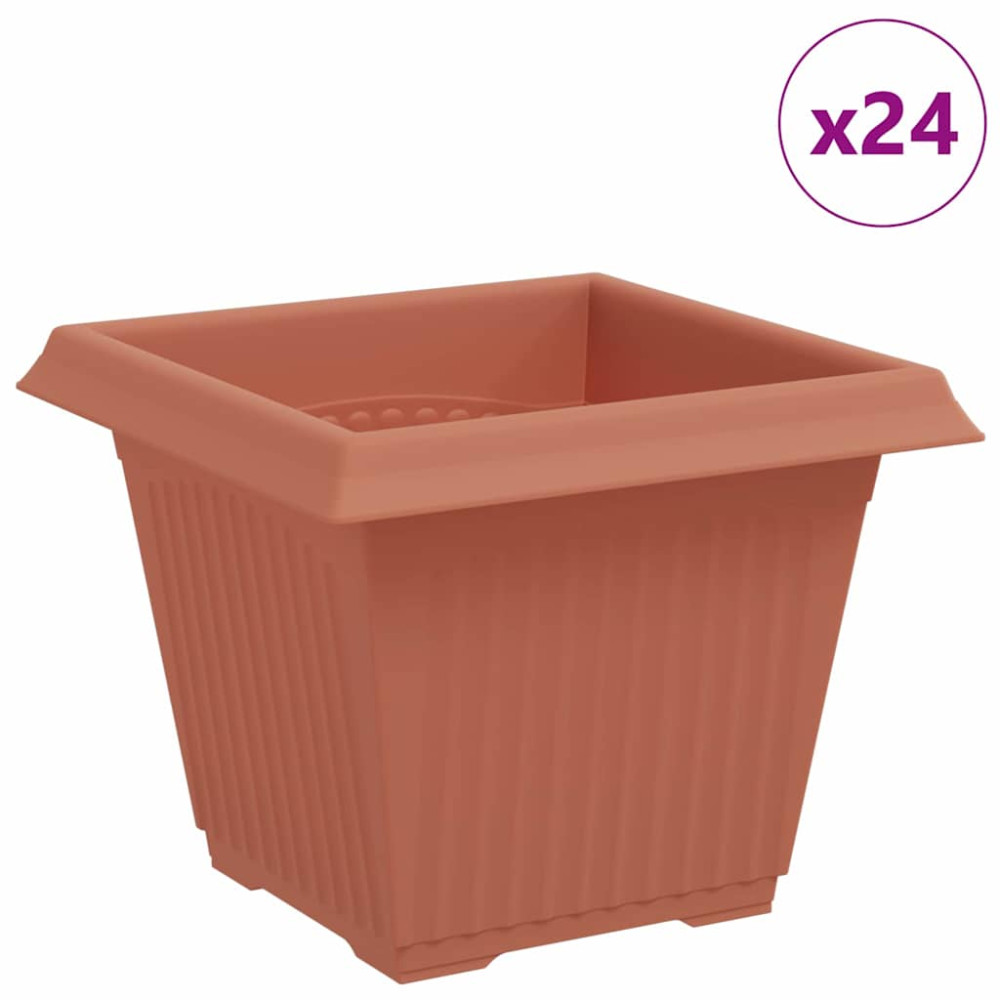 Produktbild för Kvadratisk Blomkruka 24 pcs Murgrön 33 x 33 x 26 cm Plast