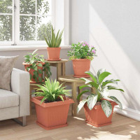 Produktbild för Kvadratisk Blomkruka 24 pcs Murgrön 33 x 33 x 26 cm Plast